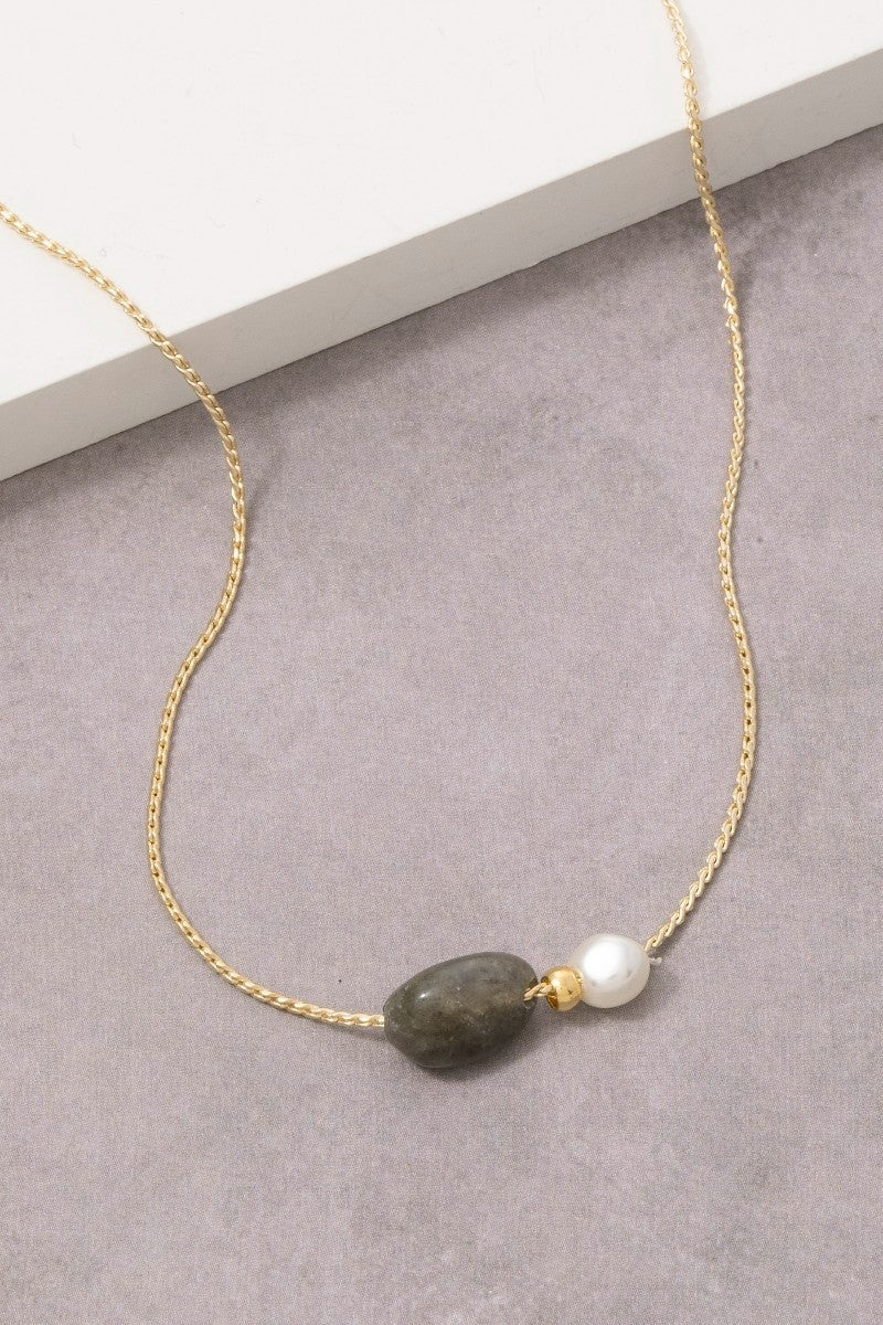 Stone & Pearl Necklace