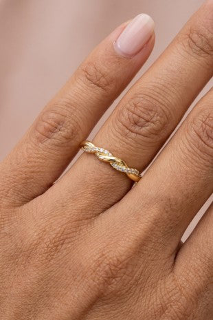 Twisted Pave Ring