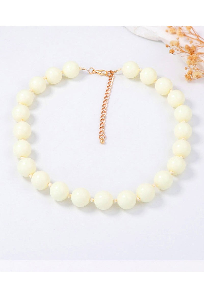 Round Bead Necklace Ivory