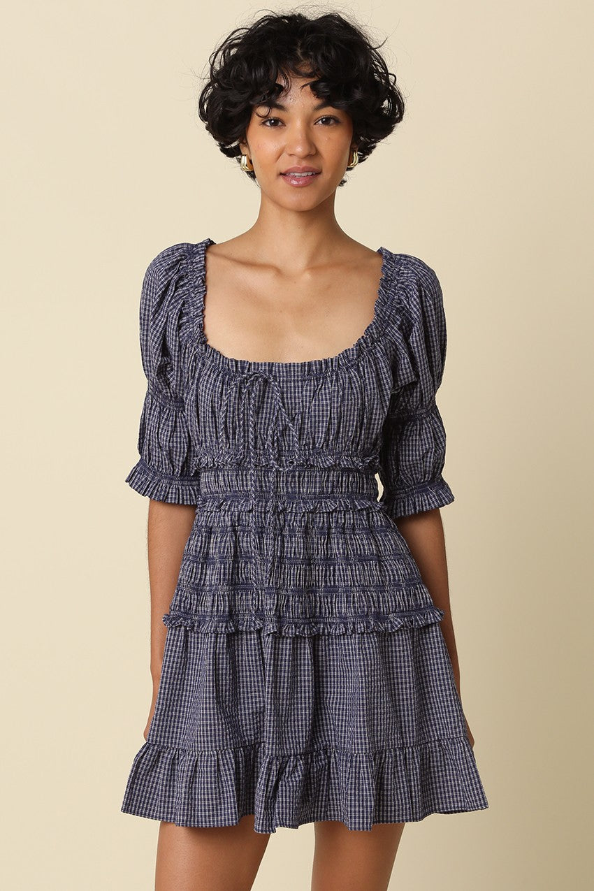 Hazel Gingham Smocked Dress