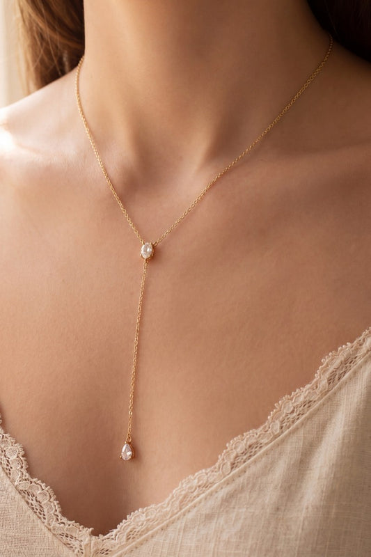 Gold Lariat Necklace