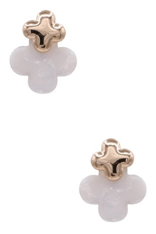 Clover Studs White