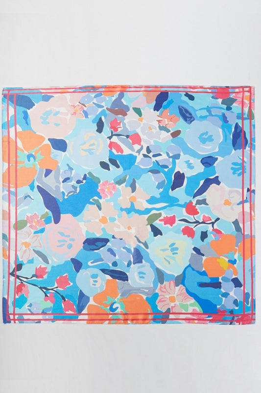 Flower Garden Scarf Blue