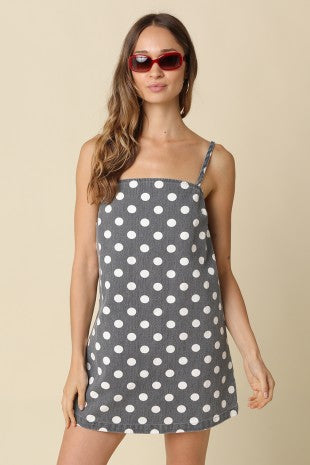 Charcoal Polka Dot Dress