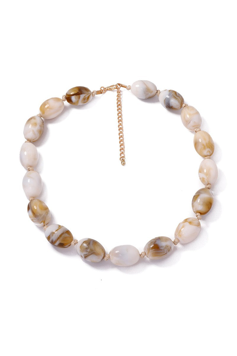 Dreamy Beaded Necklace Biege