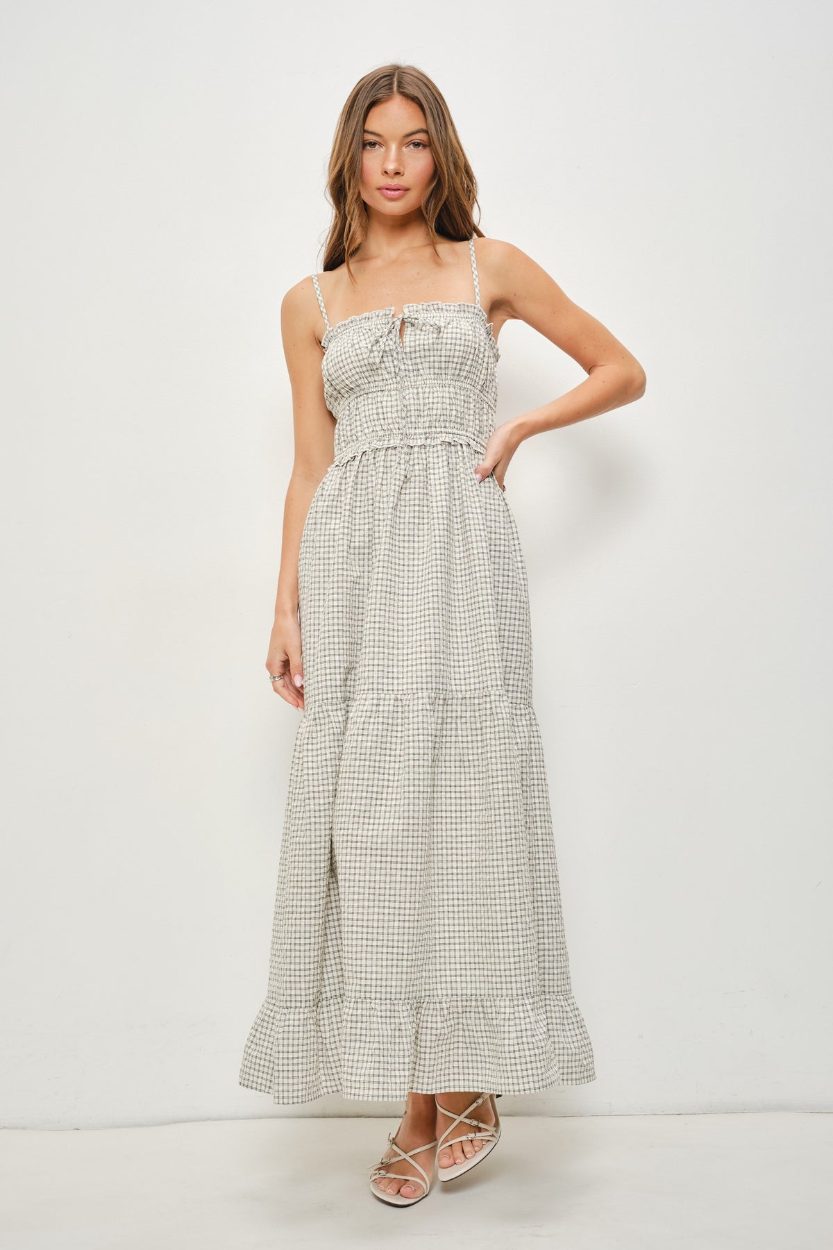 Dahalia Checker Tiered Dress