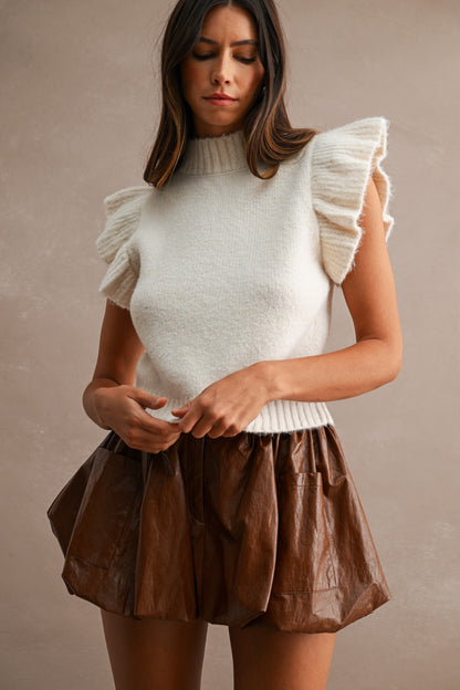 Ruffle Knitted Vest Top