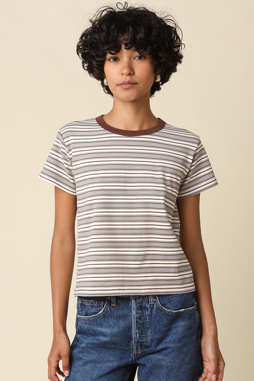Mila Stripe T-shirt Brown