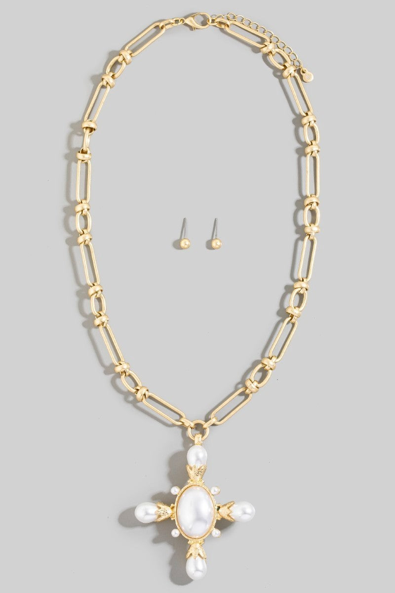 Pearl Cross Pendant