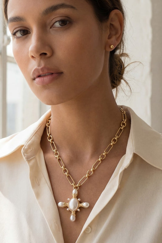 Pearl Cross Pendant