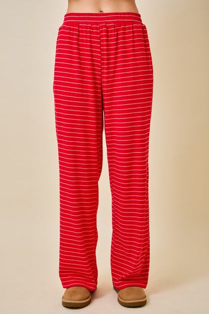 Red Brushed Stripe Lounge Set of 2