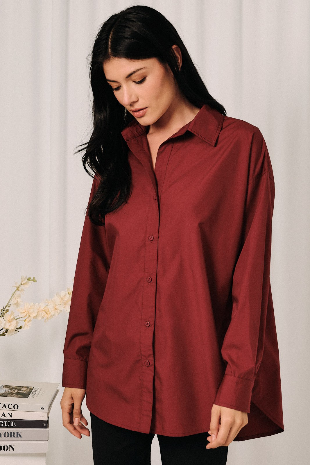 Oversized Shirt Burgundy