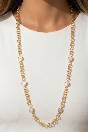 Coin & Pearl Chain Necklace