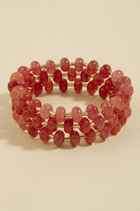 Marble Stones Bracelets Pink