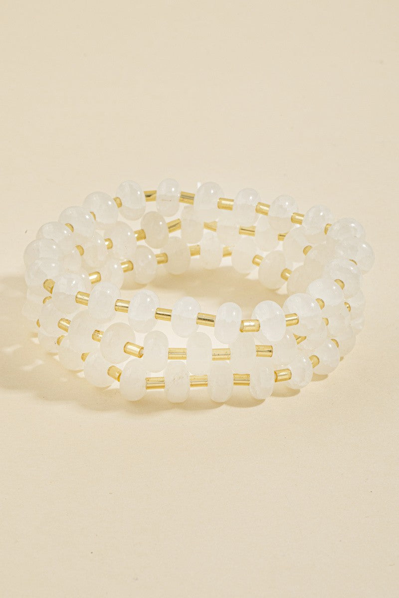 Marble Stones Bracelets White