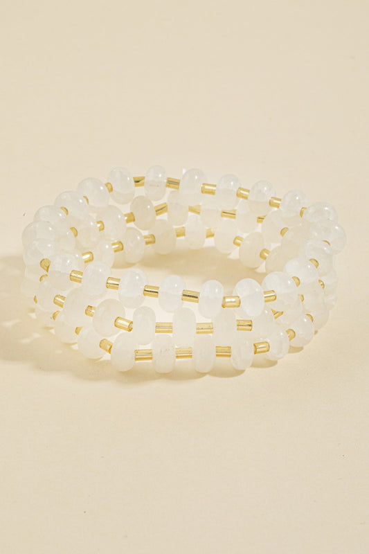 Marble Stones Bracelets White