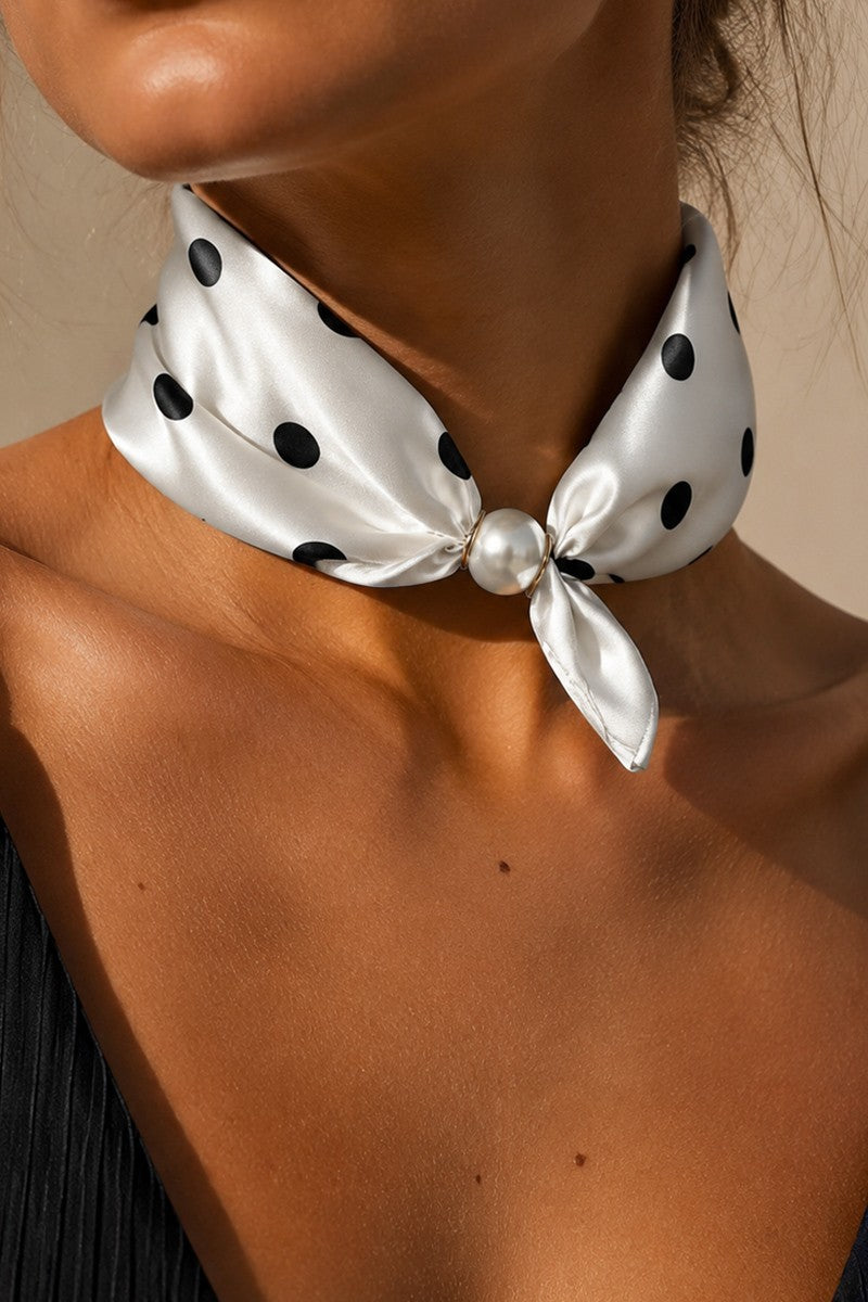 Polka Dot Magnetic Scarf Necklace