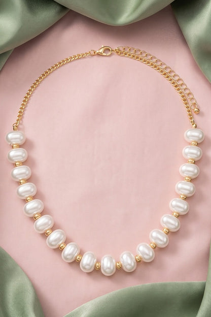 Oval Pearl Statement Necklace