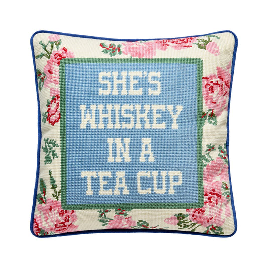 She's Whiskey Embroidered Pillow
