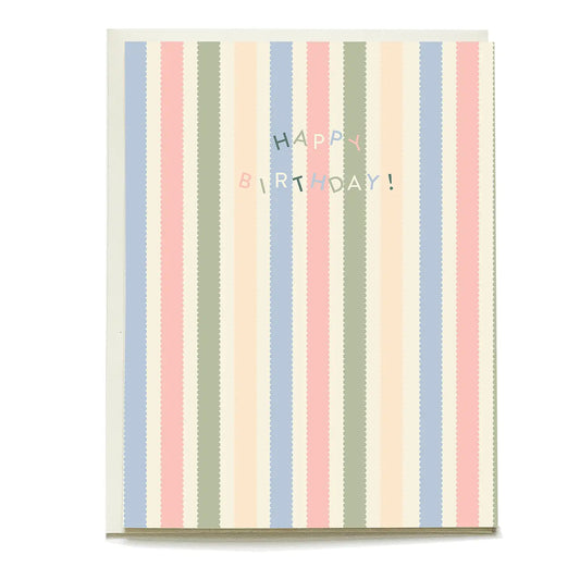 Pastel Stripe Birthday Card