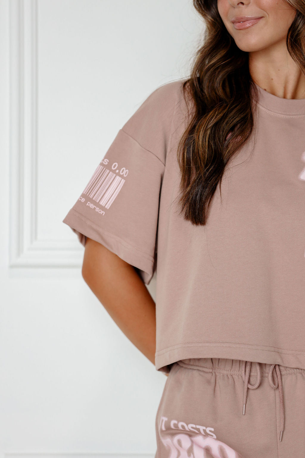 It Cost $0 Taupe Short Sleeve Crewneck