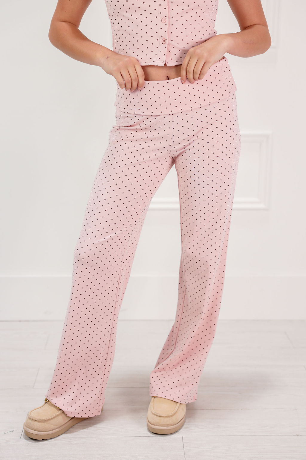 Pink Polka Dot Top & Pants Set Of 2 - Clothe Boutique