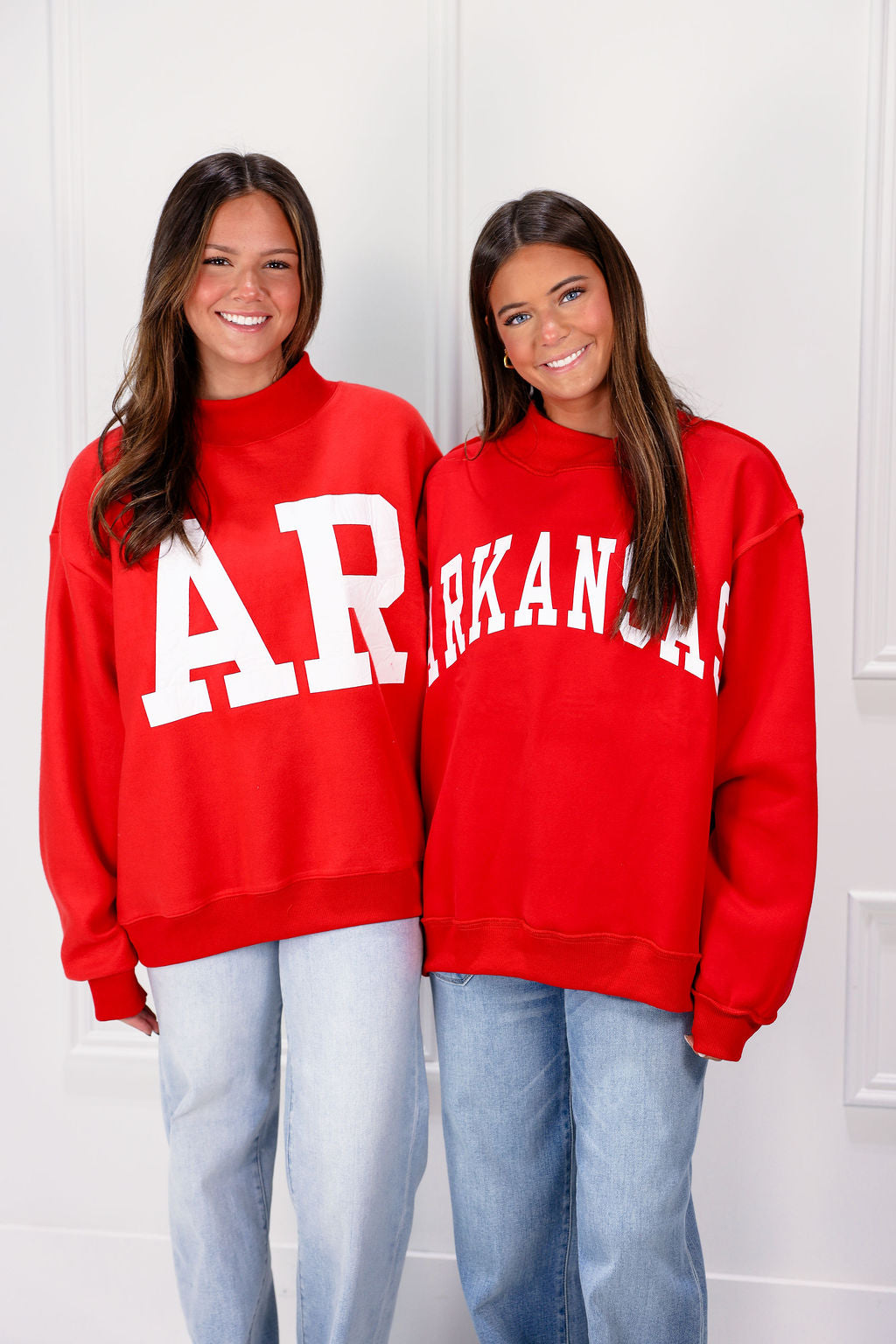 Reversible Arkansas/AR Mock Neck Sweatshirt Red