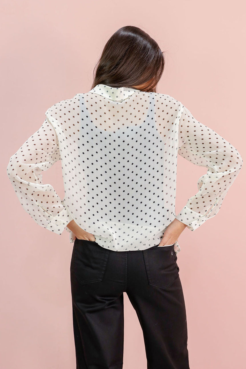 Cecilla Sheer Polka Dot Shirt - Clothe Boutique