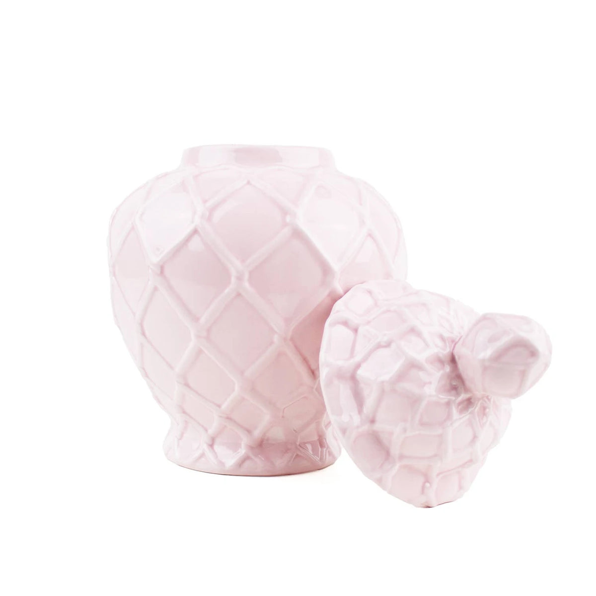 Large Pink Textured Jar