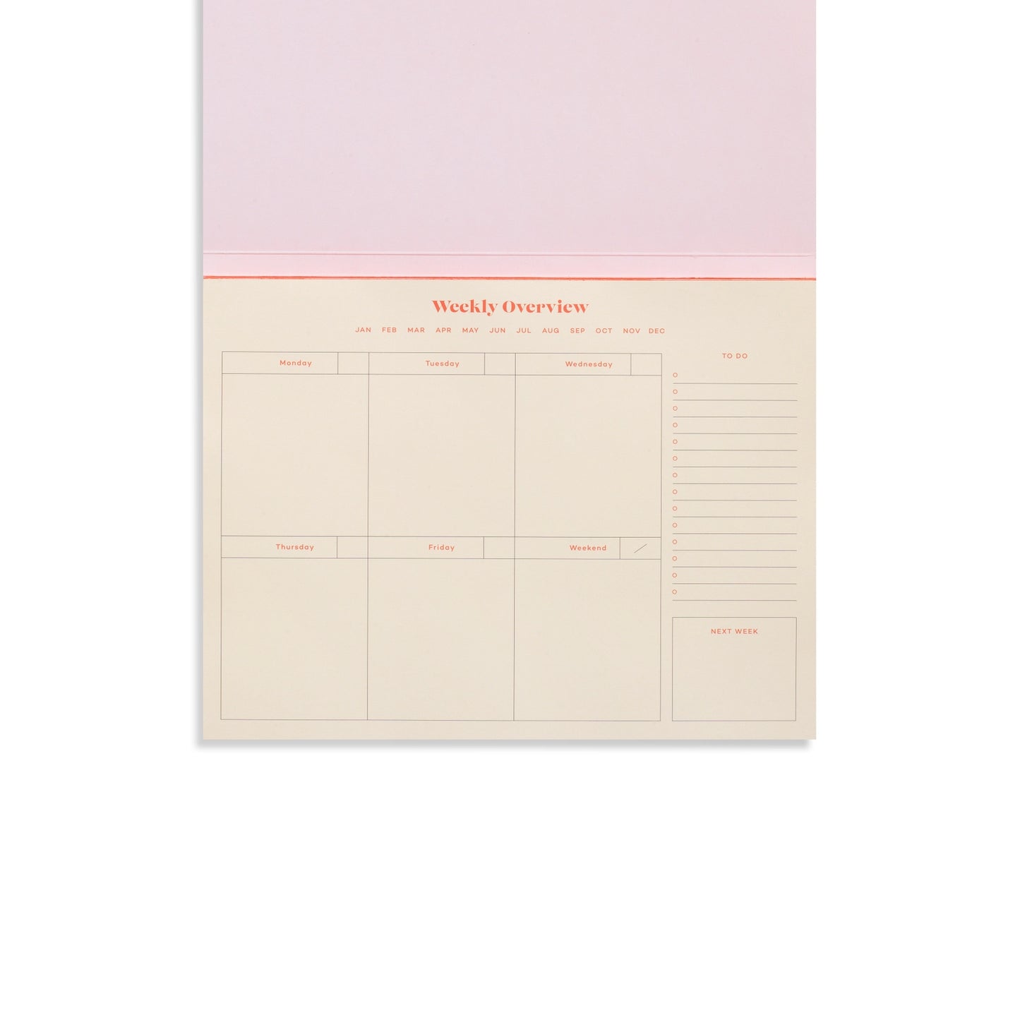 Undated Weekly Desk Planner
