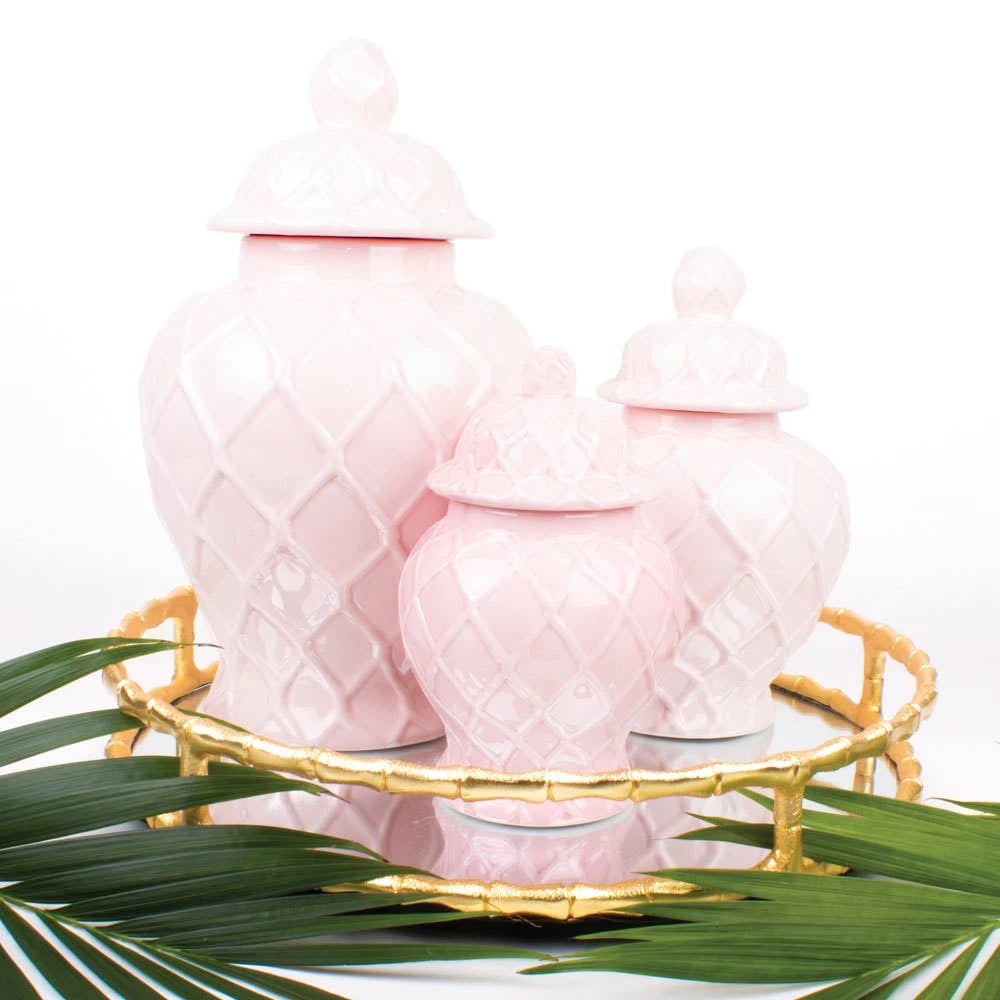 Large Pink Textured Jar