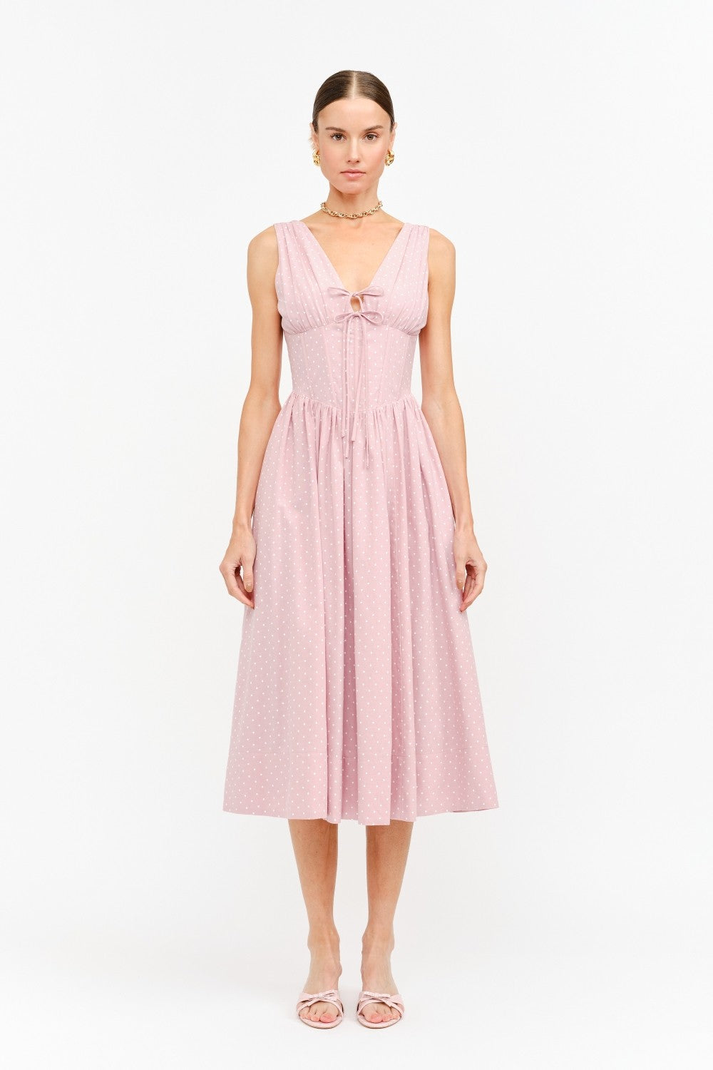 Shae Dottie Midi Dress Pink
