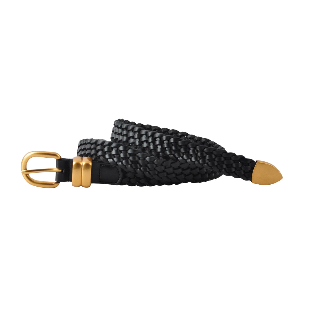 Leather Braided Belt Black