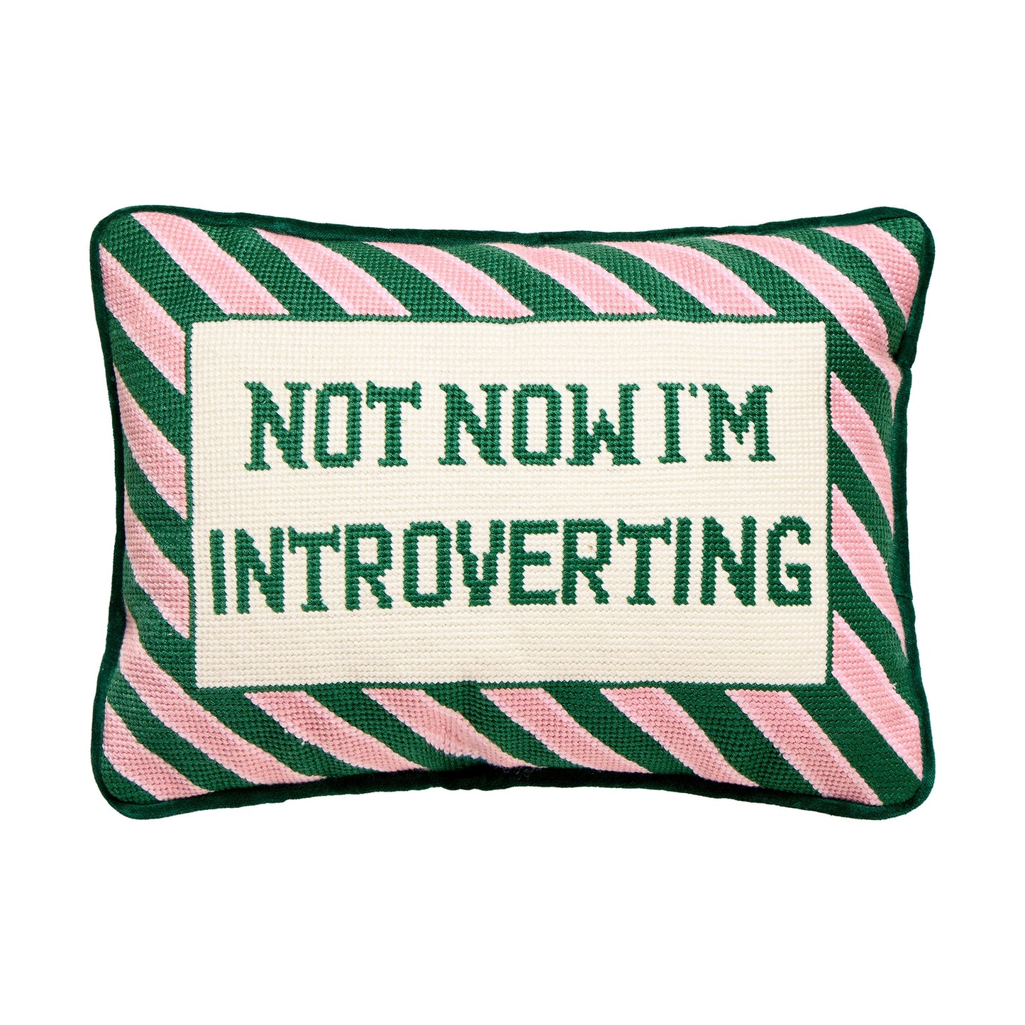 Not Now I'm Introverting Embroidered Pillow