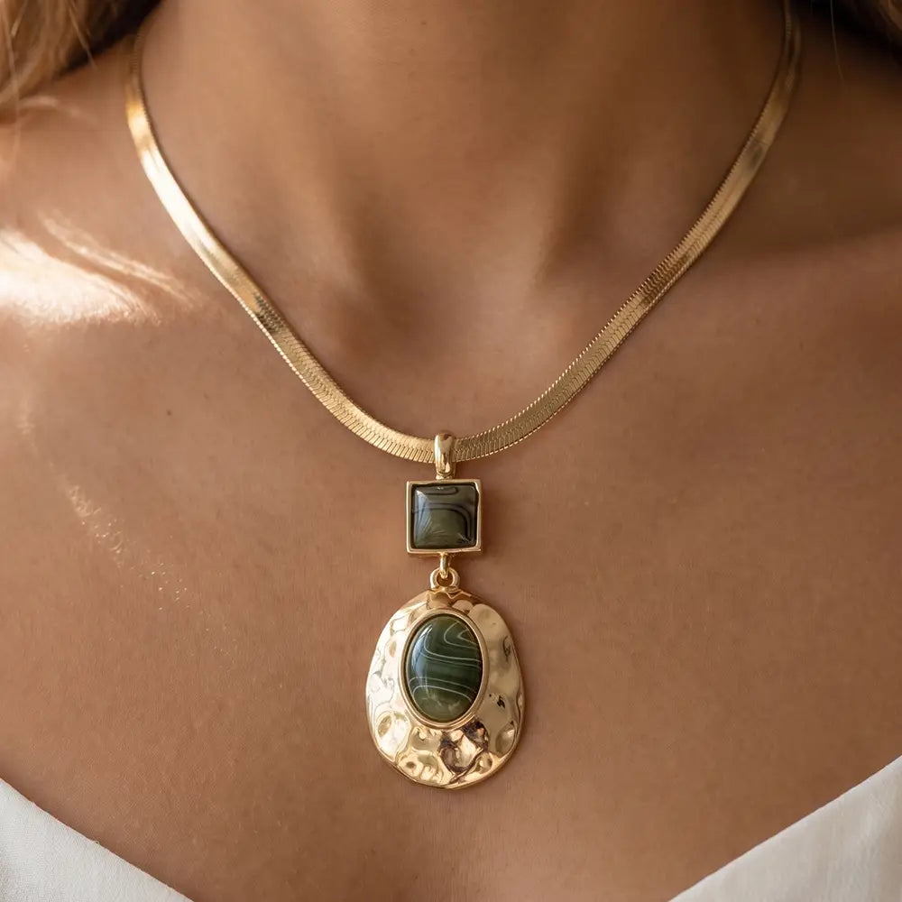 Hammered Oval Pendant