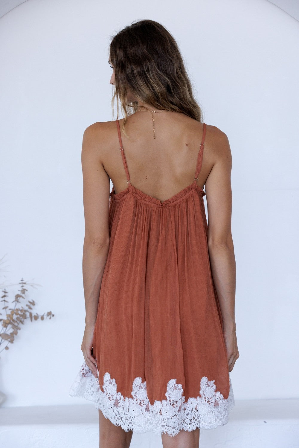 Pumpkin Pie Lace Hem Dress