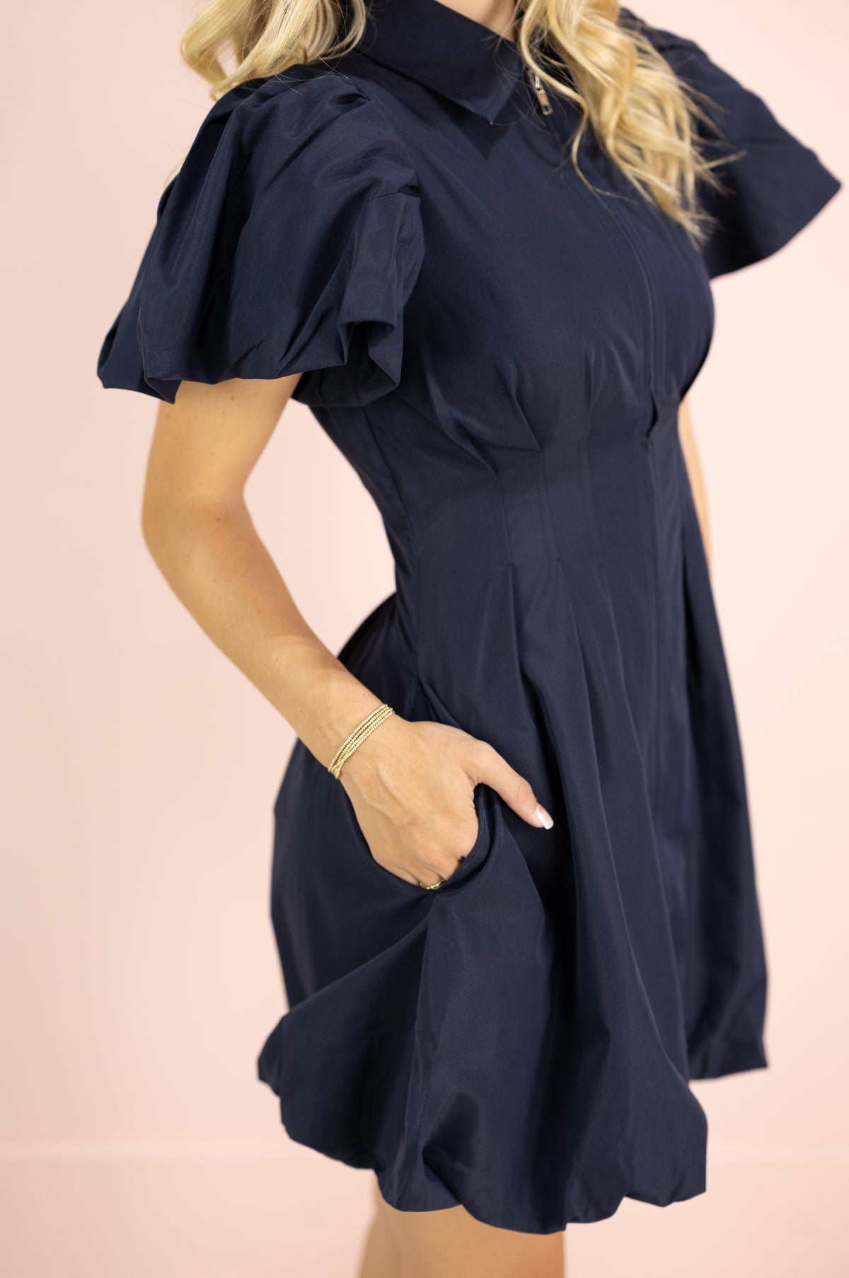 Melissa Bubble Mini Dress Navy