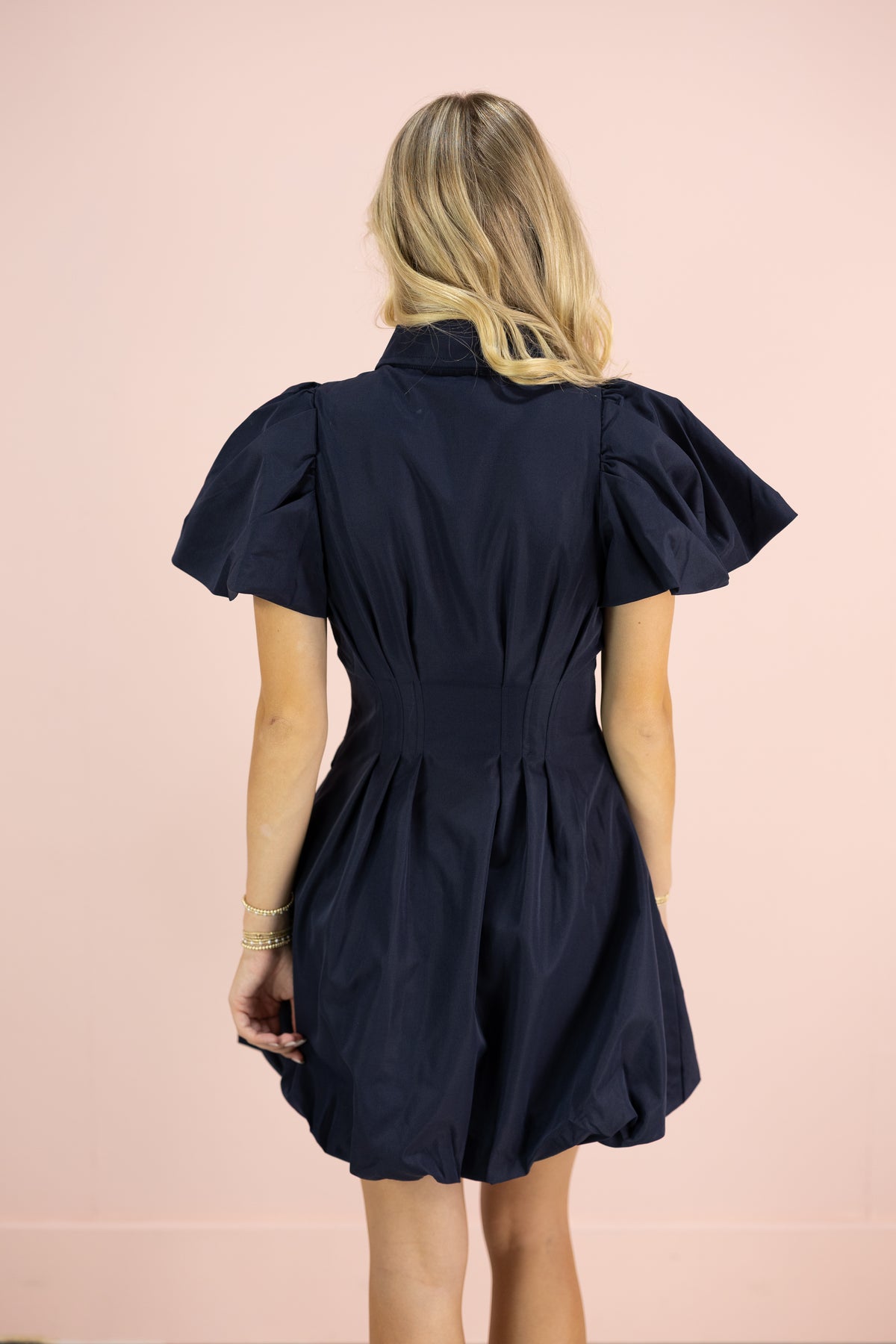 Melissa Bubble Mini Dress Navy