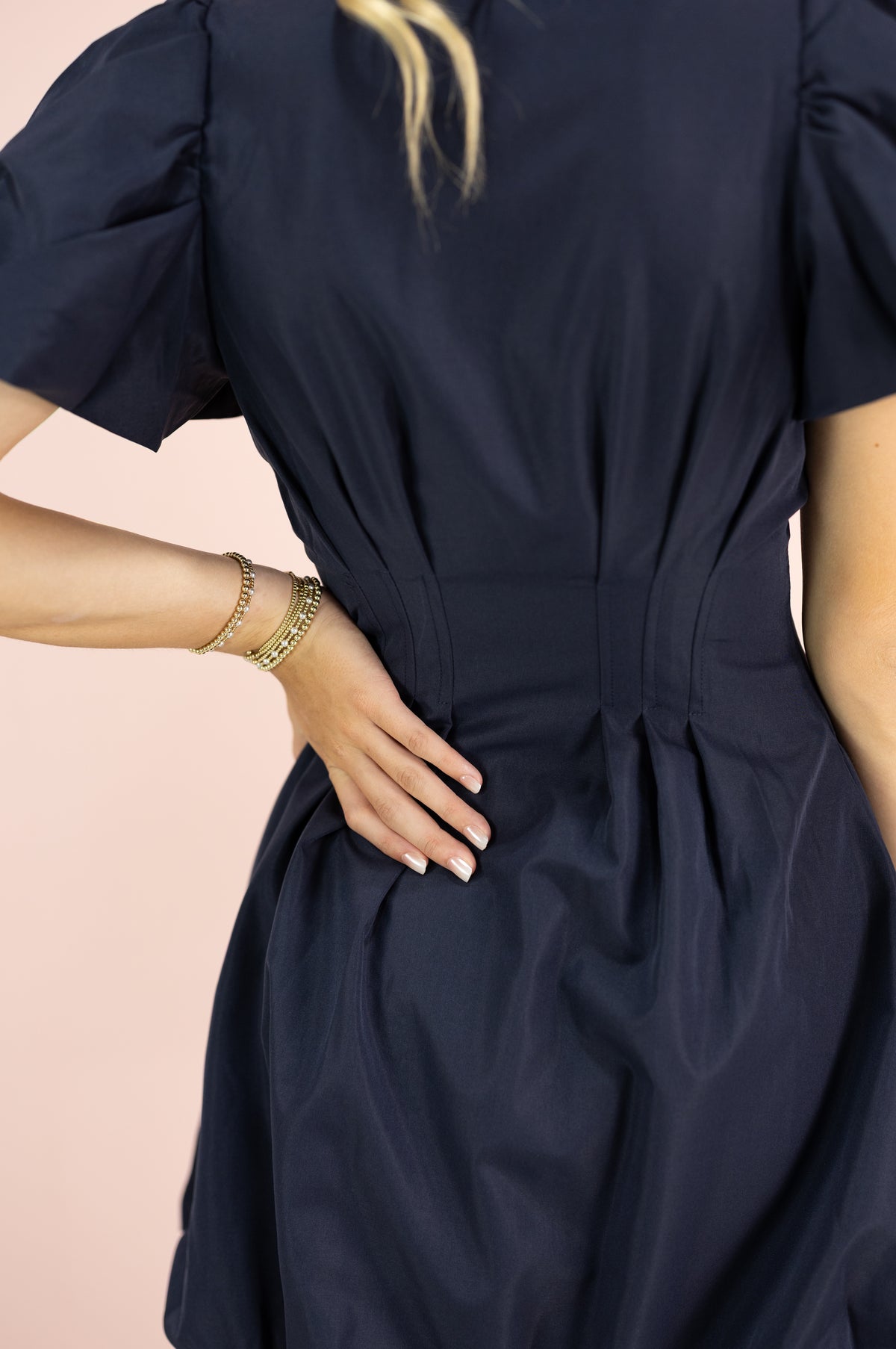 Melissa Bubble Mini Dress Navy