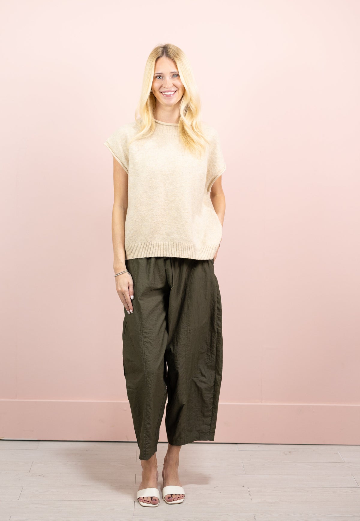 Olive Mid Rise Pants