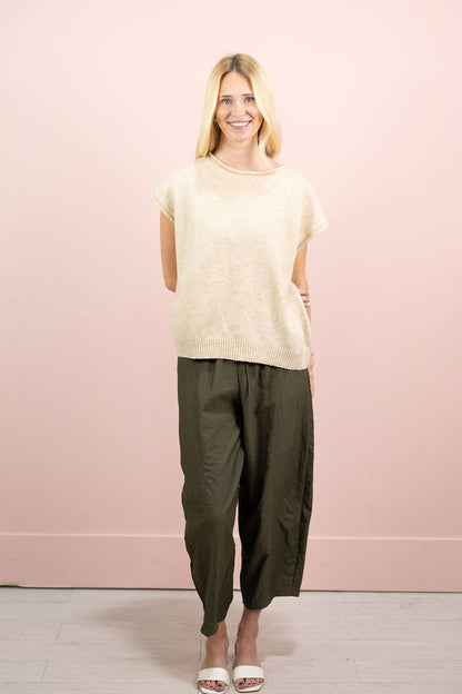 Cap Sleeve Sweater Taupe