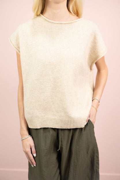 Cap Sleeve Sweater Taupe