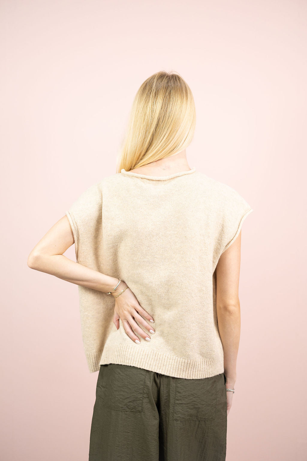 Cap Sleeve Sweater Taupe