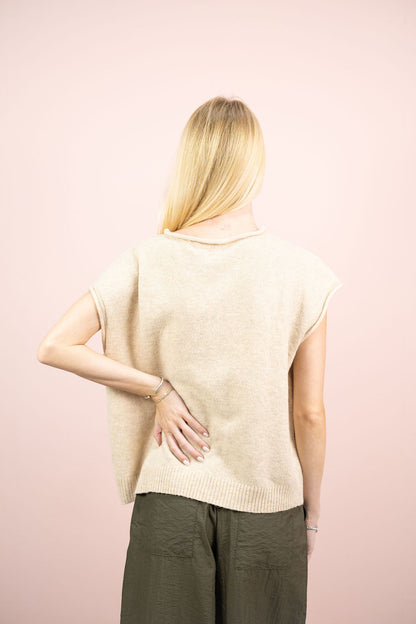 Cap Sleeve Sweater Taupe