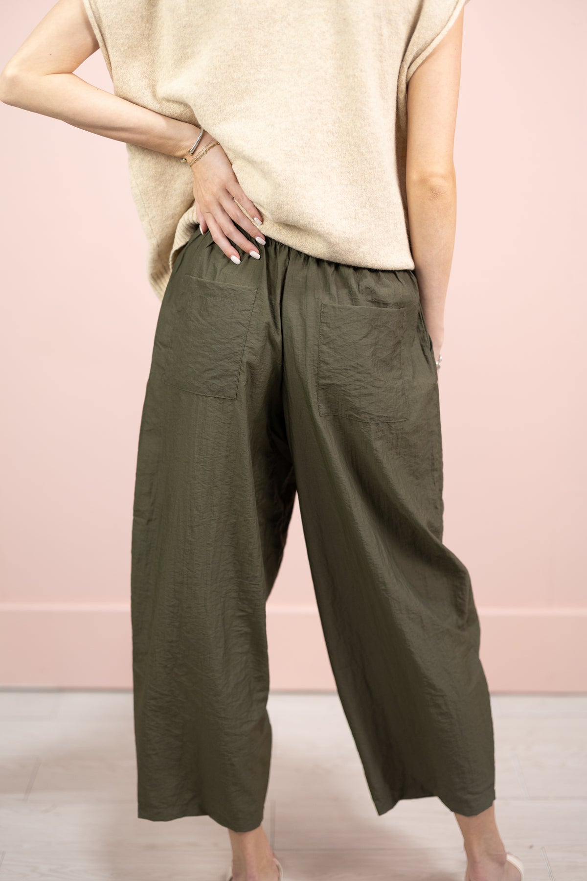 Olive Mid Rise Pants