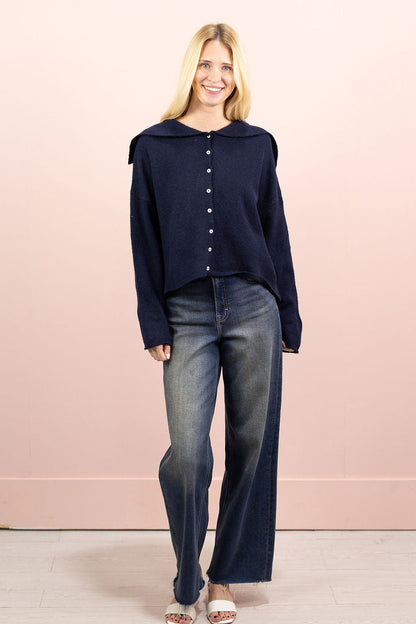 Navy Sailor Collar Sweater