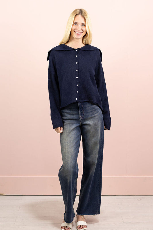 Navy Sailor Collar Sweater