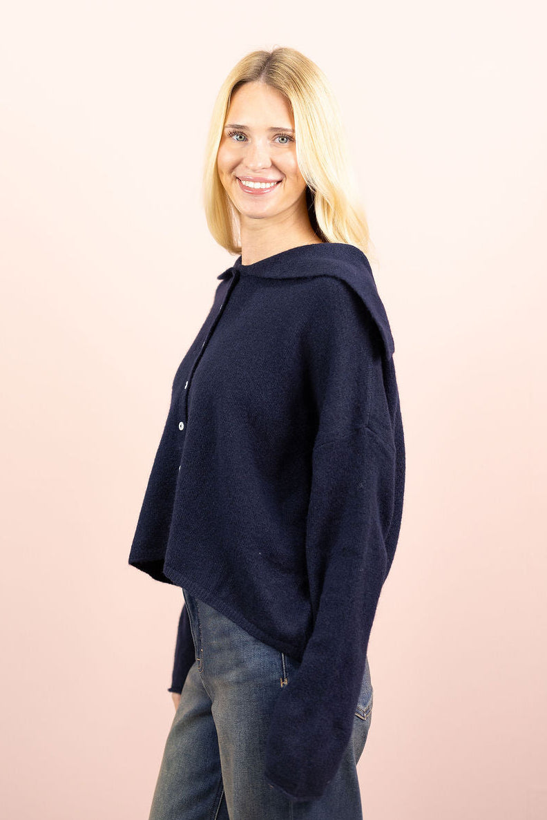 Navy Sailor Collar Sweater