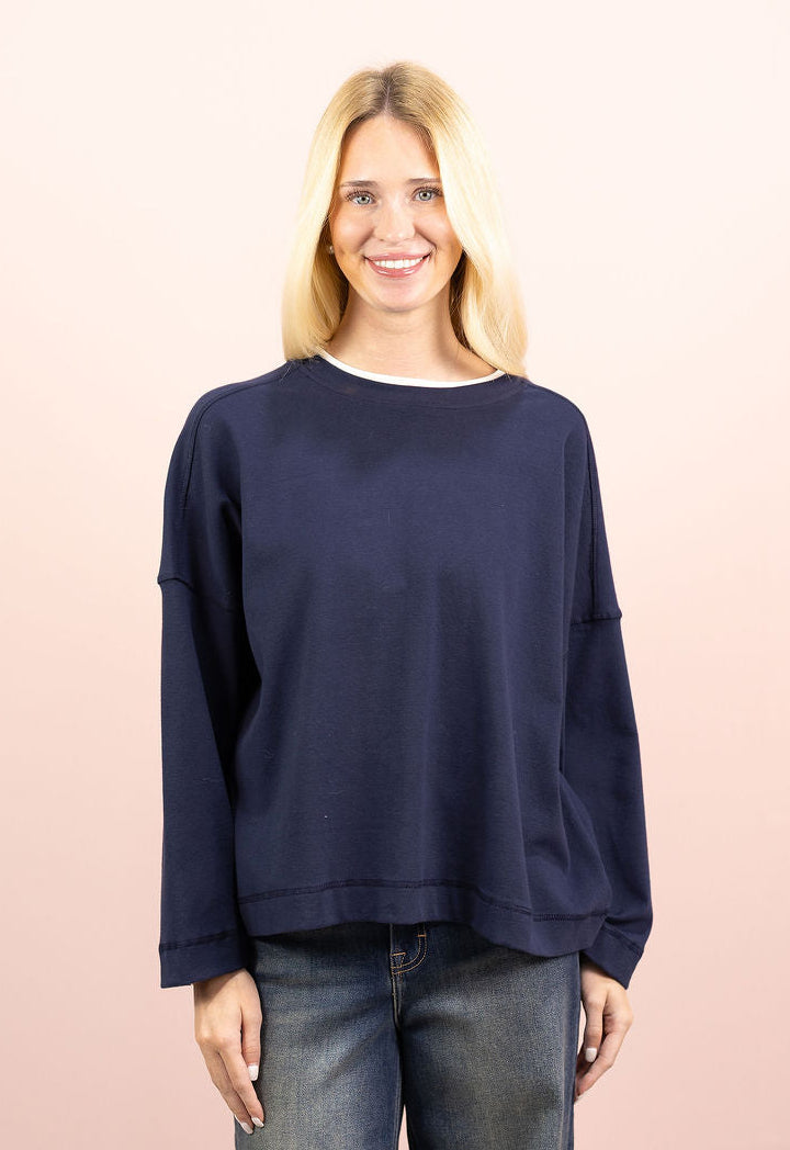 Double Layer Crewneck Navy