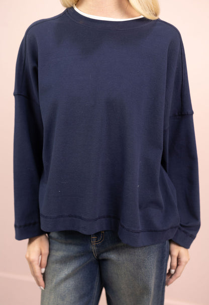 Double Layer Crewneck Navy